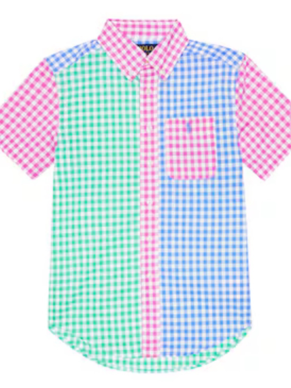 Ralph Lauren Kids Pink, Blue & Green Gingham Button-Down Shirt